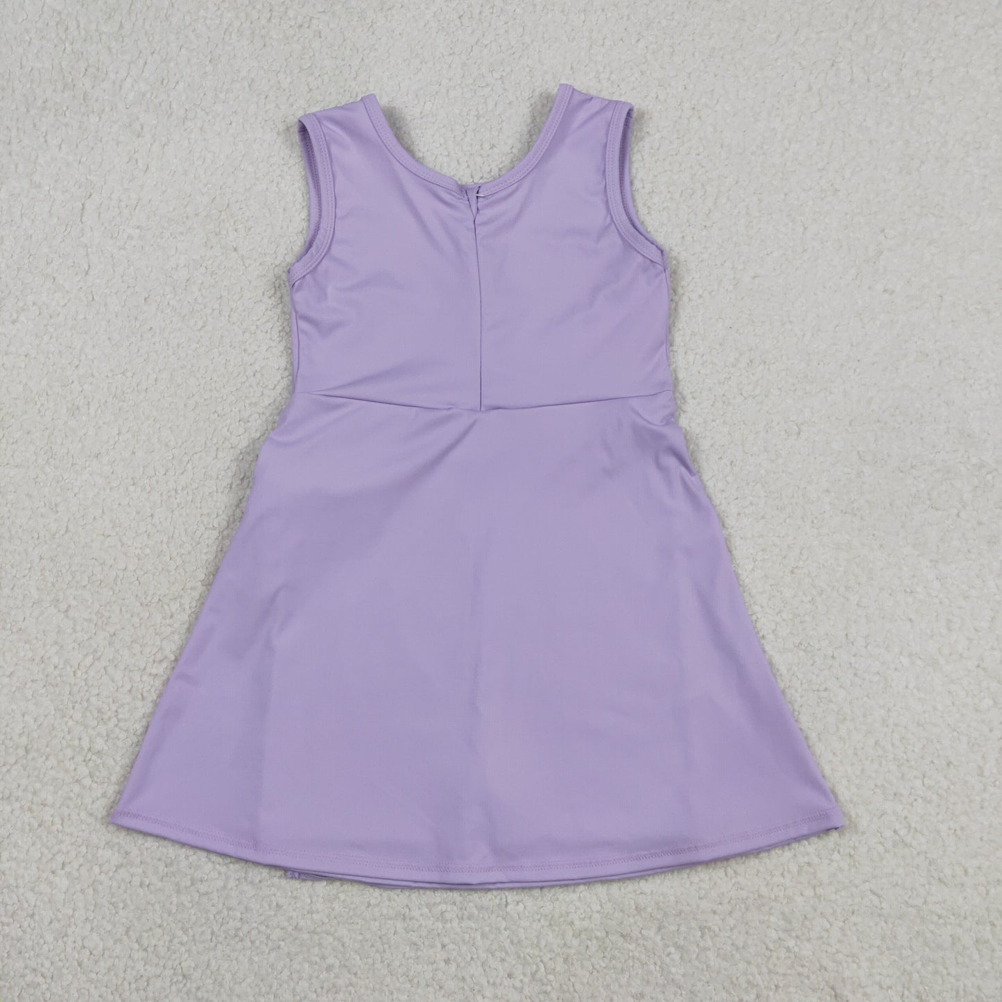 Baby Girls Sleeveless Purple Bow Shorts Knee Length Yoga Active Dress RTS