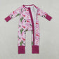 Sibling Baby Girls Long Sleeves Christmas Western Boots Cactus Zipper Romper Pajamas Set RTS