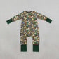 Baby Boys Infant Long Sleeves Ducks Camo Green Zipper Footie Sleeper Romper Clothes RTS