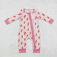 Baby Girl Infant Long Sleeves Western Lights Zipper Bamboo Pink Romper