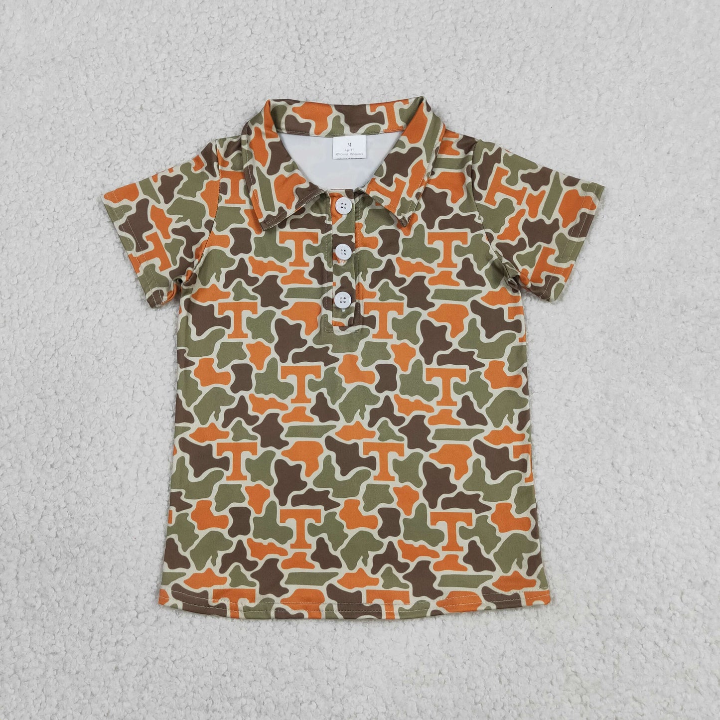 Baby Boys Kids Short Sleeves T Camo Print Team Buttons Shirt Tops RTS