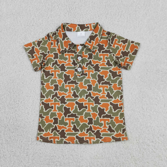 Baby Boys Kids Short Sleeves T Camo Print Team Buttons Shirt Tops RTS