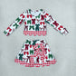 Baby Girls Kids Long Sleeves Christmas Bows Shirt Scallop Skirt Shorts Yoga Active Set Clothes RTS