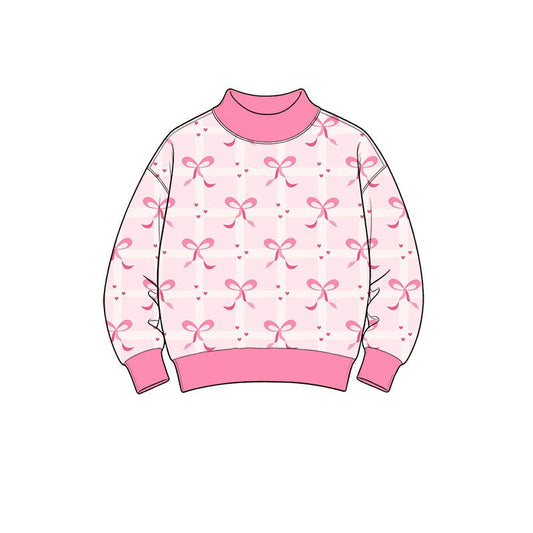 ( Moq 5 ) Preorder Baby Girls Kids Hearts Bows Valentine Pullover Pink Shirt Tops Clothes