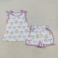 Baby Girl Sleeveless Pumpkin Bows Tunic Pockets Shorts Falll Set RTS