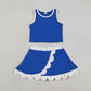 Sibling Baby Girls Kids Sleeveless Shirts Scallop Skirts Shorts Yoga Active Sets Clothes RTS