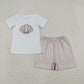 Baby Boys Short Sleeves Embroidery Shell Shirt Stripes Shorts Clothes Set RTS