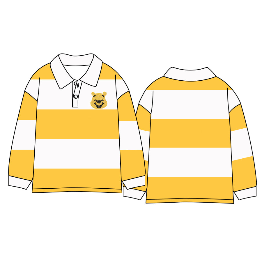 Baby Boy Long Sleeves Bear Yellow Stripes Shirt