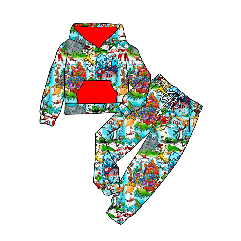 Baby Boy Toddler Dr Reading Hoodie Pocket Shirt Pants Clothes Set Moq 5