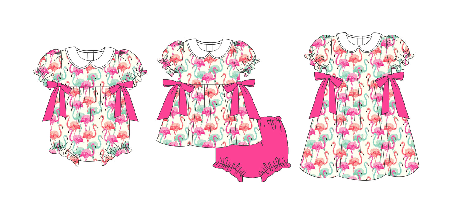 Baby Girl Short Sleeves Bows Romper Dress Clothes Set ( Moq 5 Each Design )12.2