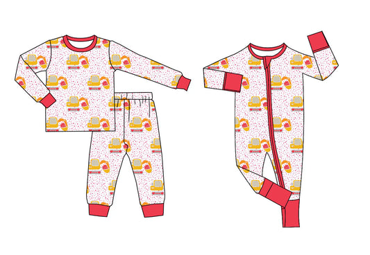 ( Moq 5 Each Style ) Baby Kids Toddler Valentine's Hearts Sibling Romper Pajamas Set