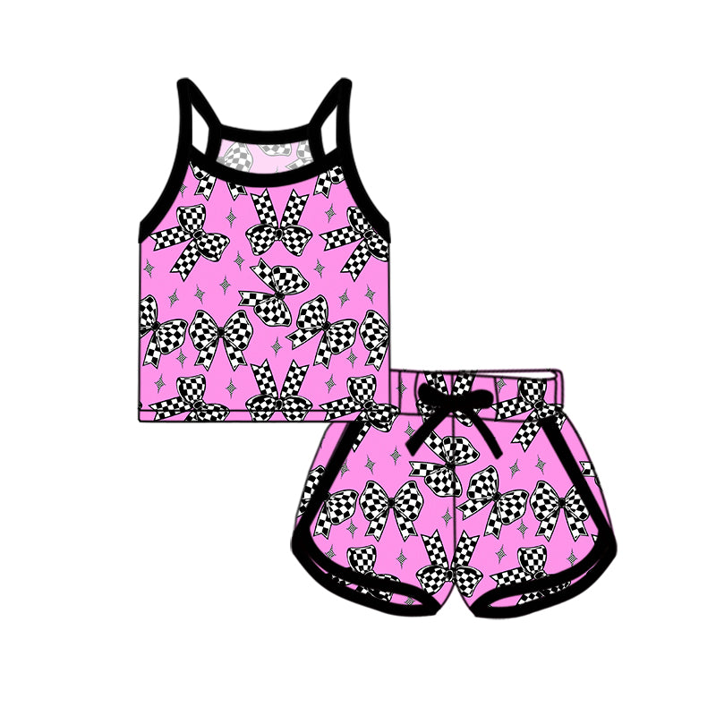 Baby Girl Straps Checked Bows Tops Shorts Set ( Moq 5 Each Style ) 3.11