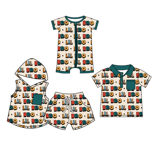 Baby Boy Short Sleeves Sibling Brother Romper Clothes Set ( Moq 5 Each Design )11.20