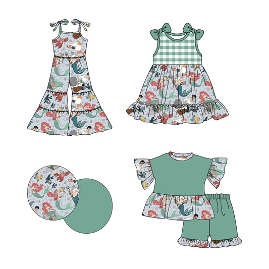 Baby Girl Princess Green Sibling Jumpsuit Dress Set ( Moq 5 Each Style ) 2.19