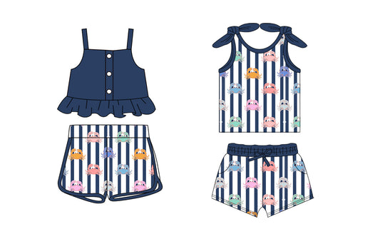 Baby Girl Crabs Stripes Straps Sibling Set ( Moq 5 Each Style ) 1.23