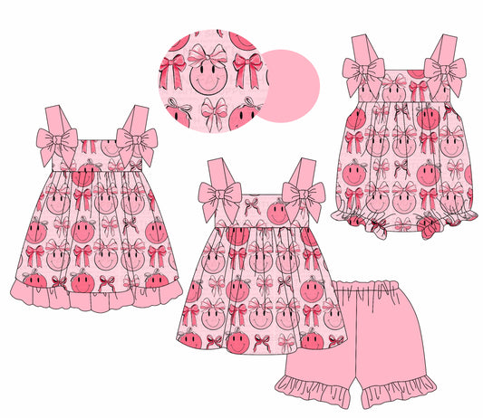 Baby Girl Smile Bows Sibling Romper Dress Set ( Moq 5 Each Style ) 1.20