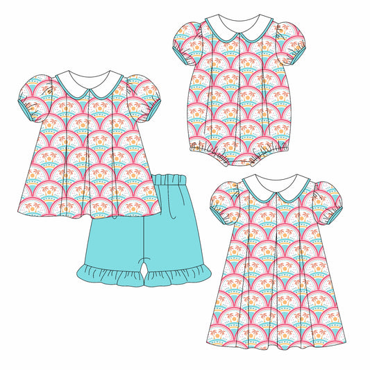 Baby Girl Short Sleeves Summer Sibling Romper Dress Set ( Moq 5 Each Style ) 3.10