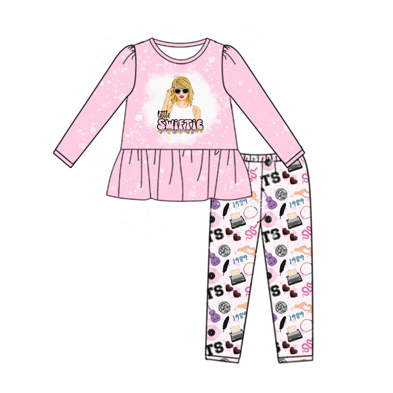 Baby Girl Toddler Long Sleeves Singer Pink Tops Leggings Set