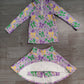( No moq ) Preorder Baby Girls Kids Masks Bows Zip Shirt Skirt Shorts Set Mardi Gras Yoga Clothes