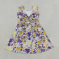 Baby Girls Kids Sleeveless Tigers Bows Football Yoga Team Knee Length Dress RTS