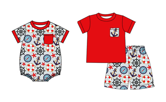 ( Moq 5 Each Style ) Baby Boys Kids Short Sleeves Shirt Shorts Sibling Summer Set Romper