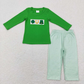 Baby Boy Girl Long Sleeves St Patrick Day Embroidery Sibling Green Set