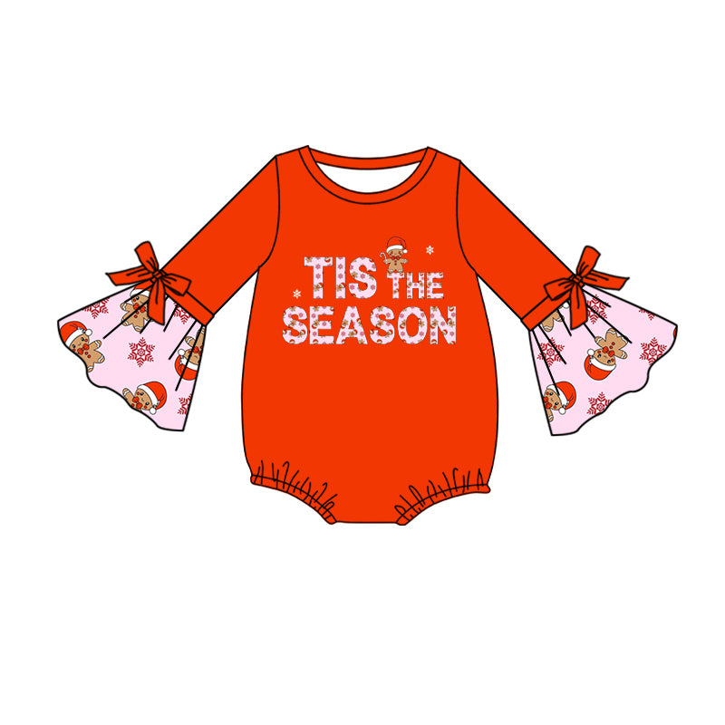 Baby Girl Infant Gingerbread Christmas Bubble Romper