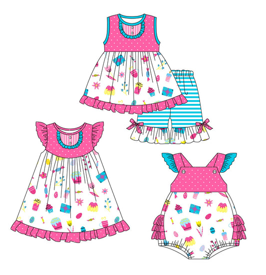 Baby Girl Birthday Flower Sibling Romper Dress Set ( Moq 5 Each Style ) 12.28