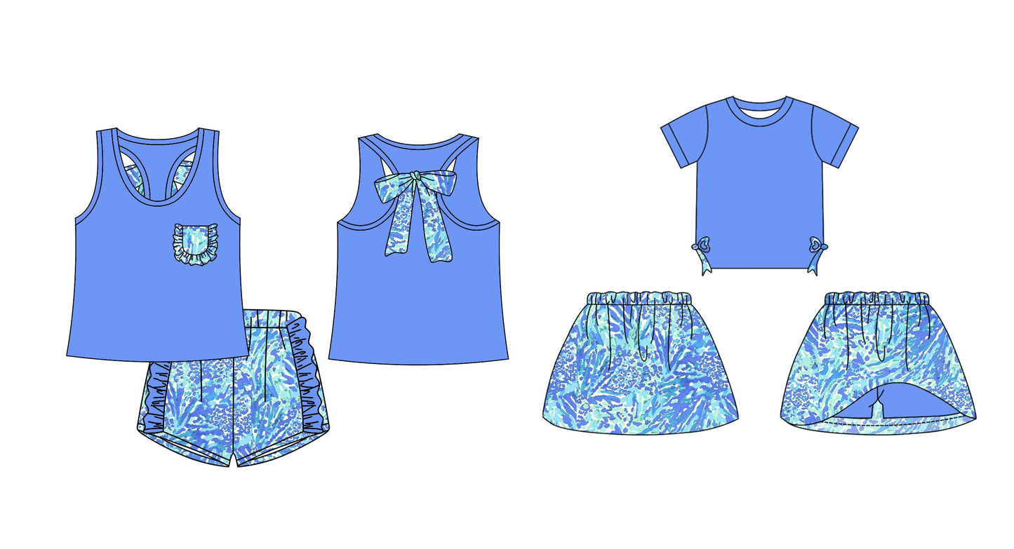 Baby Girl Summer Bows Sibling Blue Set ( Moq 5 Each Design ) 12.14