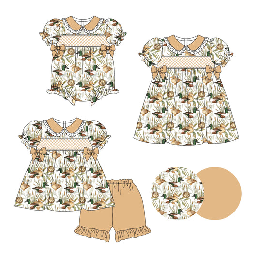 Baby Girl Ducks Bows Sibling Romper Dress Set ( Moq 5 Each Style ) 3.14