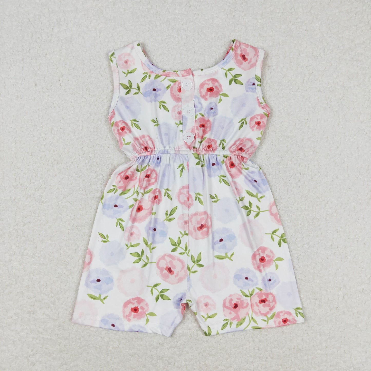 Baby Girl Sleeveless Flower Shorts Summer Overalls Jumpsuit