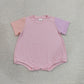 Sibling Baby Kids Boys Girls Infant Short Sleeves Colorblock Bubble Romper Cotton Clothes RTS