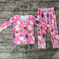 Baby Girl Pink Santa Christmas Shirt Pants Pajamas Set