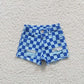 SS0093 Baby Boy Plaid Denim Blue Shorts