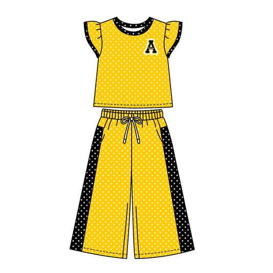 ( Moq 5 ) Baby Girls Kids Short Sleeves Shirt Pants Team Set Clothes