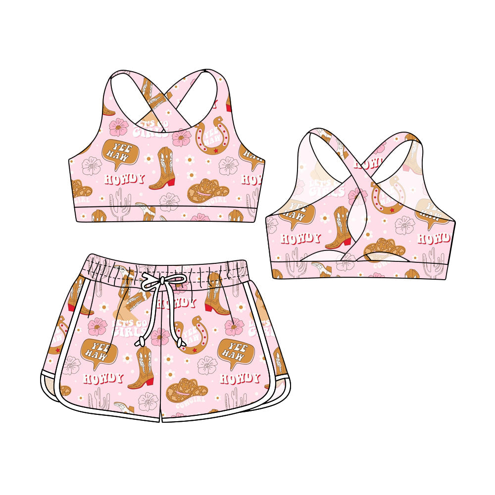 ( Moq 5 Each Style ) Baby Girl Sleeveless Flower Watermelon Tops Shorts Sibling Swimsuit Set 3.29