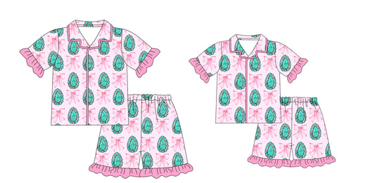 Baby Girl Toddler Adult Women Bows Sibling Family Pajamas Set ( Moq 5 Each Style ) 12.23