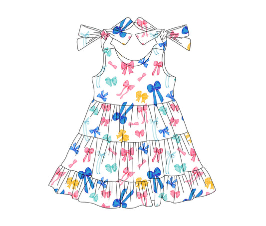 Baby Girl Toddler Colorful Bows Straps Dress ( Moq 5 Each Style ) 3.4