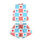 ( Moq 5 ) Preorder Baby Girls Kids Sleeveless Stars Stripes Tops Shorts Set 4th of July Clothes