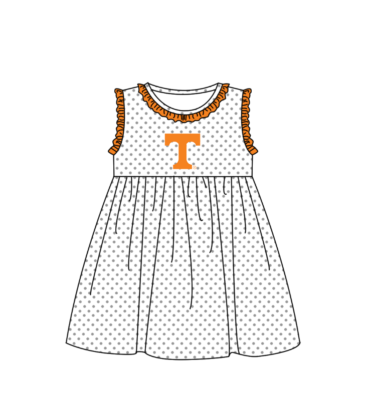 ( Moq 5 ) Baby Girls Toddler Sleeveless T Dots Team Knee Length Dress
