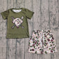 Baby Boys Short Sleeves Baseball Shirt Camo Ducks Deer Shorts Clothes Set RTS