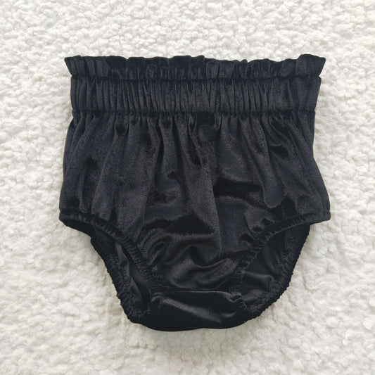 SS0102 Baby Kids Black Velvet Bummie Shorts