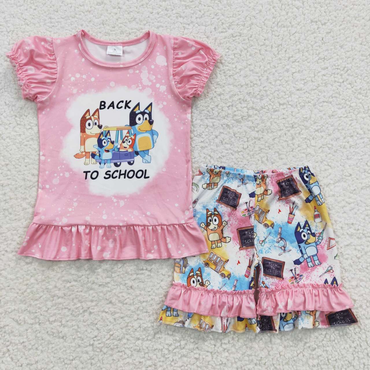 GSSO0360 Baby Girl Dogs Tops Shorts Summer Back To School Outfit