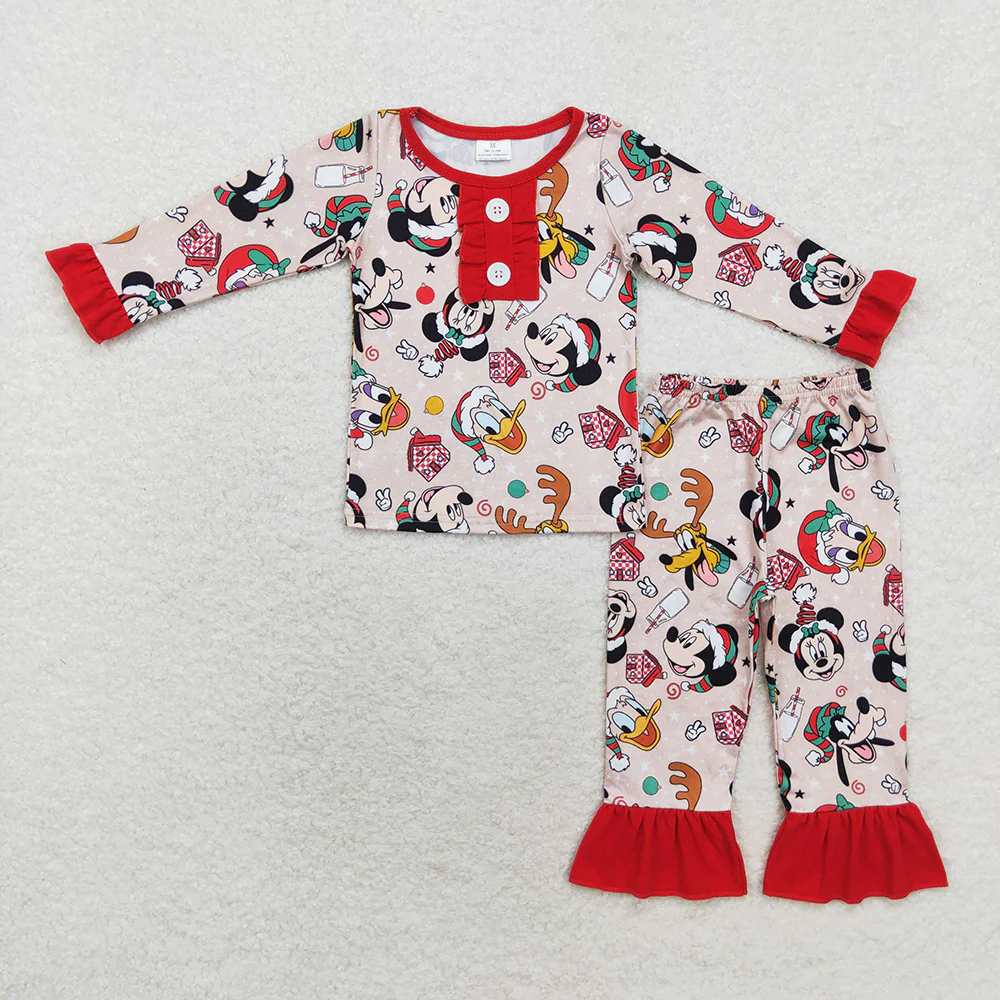 Baby Girl Christmas Deer Shirt Pants Pajamas Cartoon Set