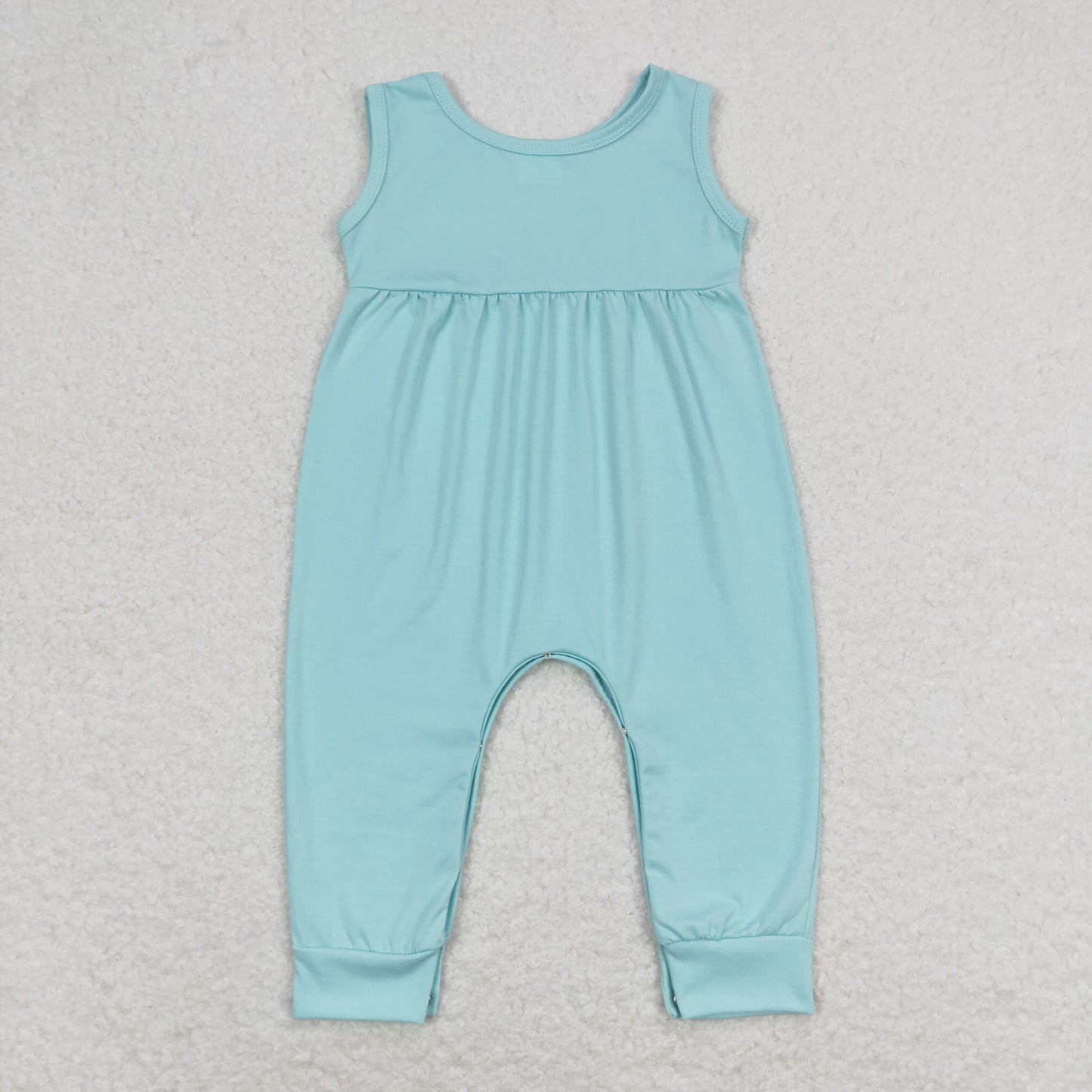 Baby Girl Sleeveless Cotton Blue One Piece Romper