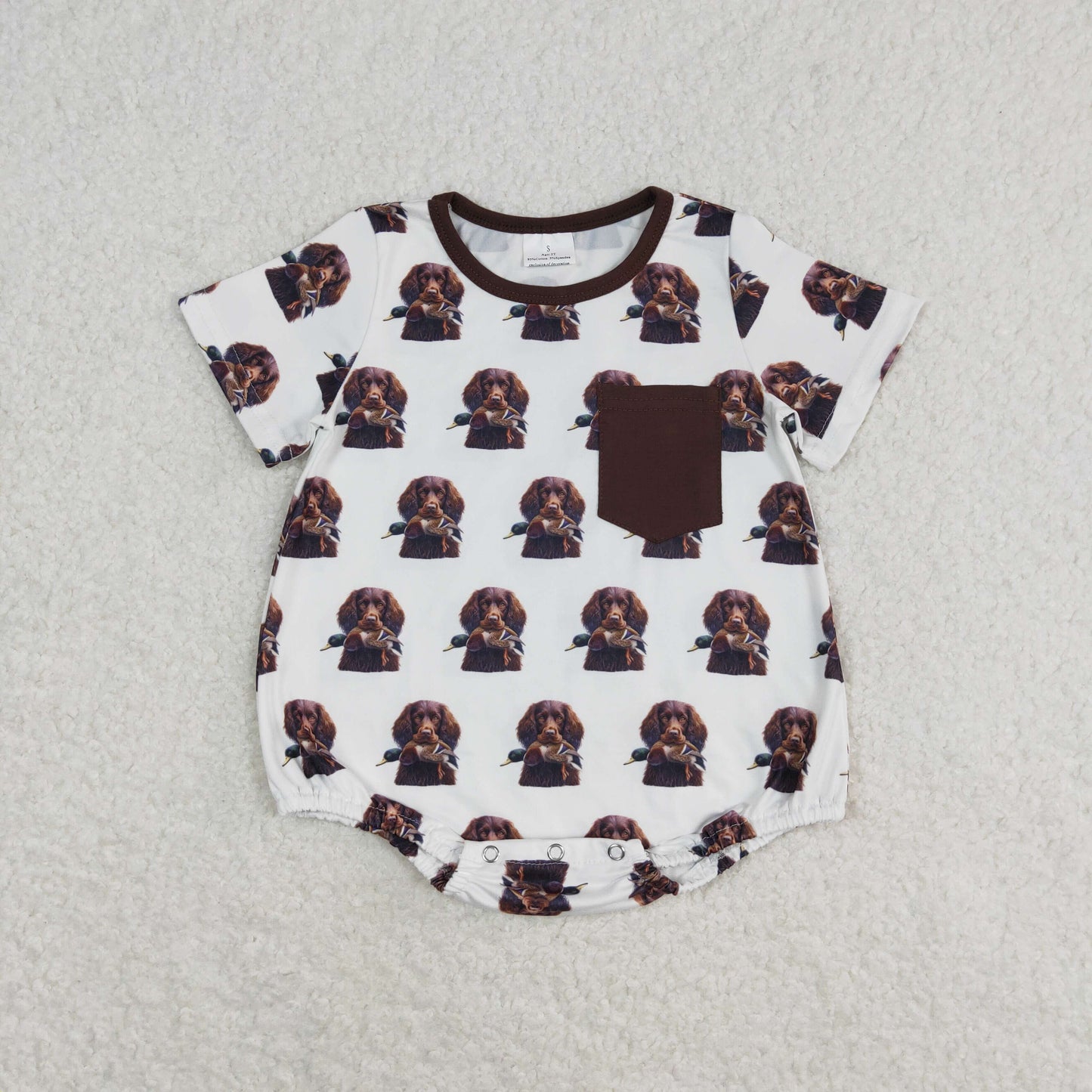 Baby Boy Short Sleeves Summer Newborn Hunting Dogs Ducks Romper