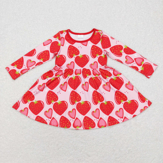 GLD0469 Baby Girl Valentine's Day Strawberry Hearts Dress