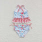 S0159 Baby Girl Floral One Piece Summer Swimsuit