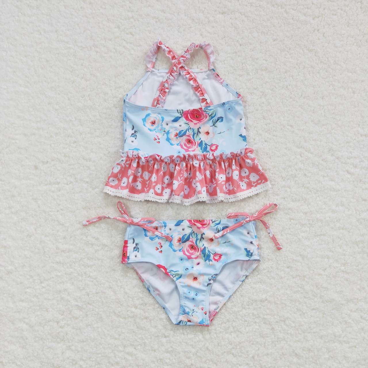 S0159 Baby Girl Floral One Piece Summer Swimsuit