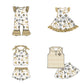 ( Moq 5 each style ) Baby Girl Toddler Team Bows Sibling Khaki Romper Dress Set 7.10